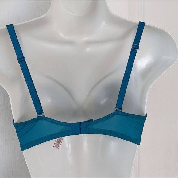 Victoria's SECRET lined Demi teal color sexy bra 32DD B064 - Picture 4 of 10